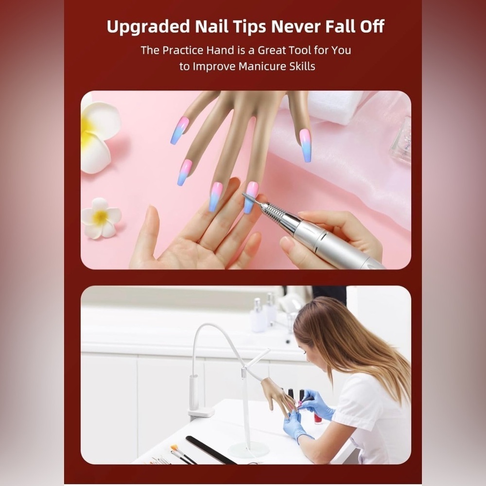 Practice Hand for Acrylic Nails - Nail Tips Fake Hand - Flexible Practice Hand‌ - Picture 6 of 9